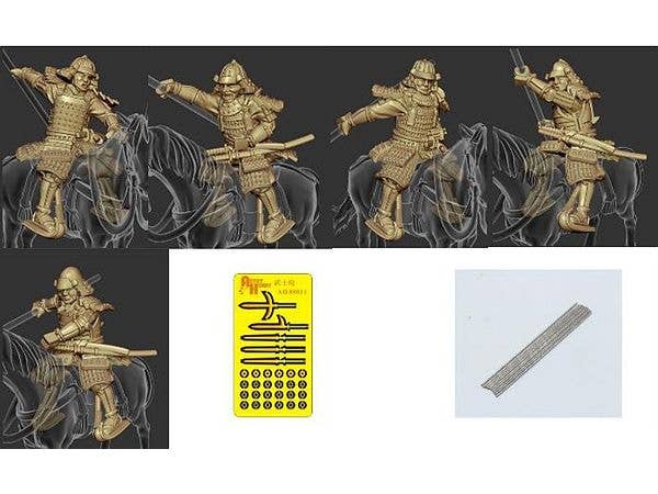 Sengoku Period (Japan) Horse Warrior (Spear) (Set of 5, with Etching Parts)
