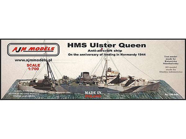 HMS Ulster Queen - Anti-aircraft ship On the anniversary of landing In Normandy 1944