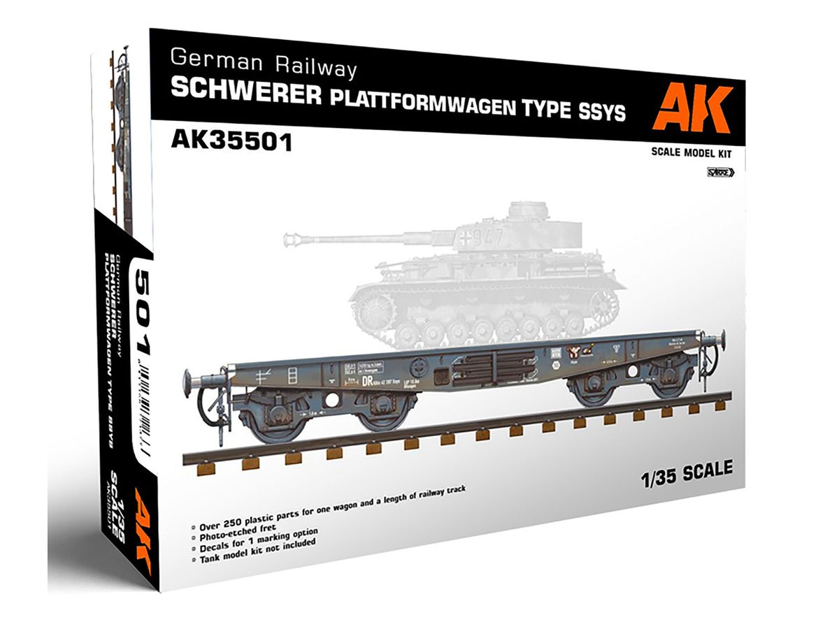 WW.II German Army 50t flatbed wagon platform Volkswagen SSys type