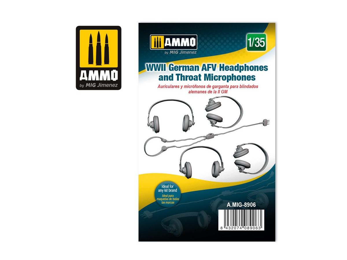 WWII German AFV Headphones and Throat Microphones