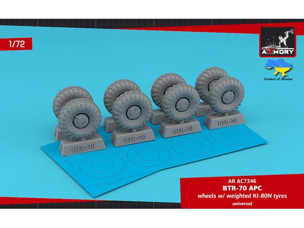 BTR-70 APC wheels w/ weighted tyres Ki-80N