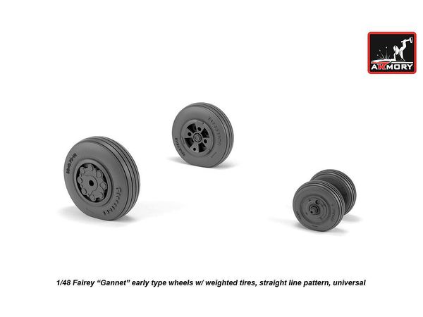 Fairey Gannet early type wheels w/ weighted tires of straight tire pattern