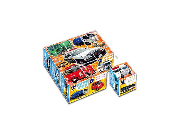 Working Vehicles Cube Puzzle 9pcs