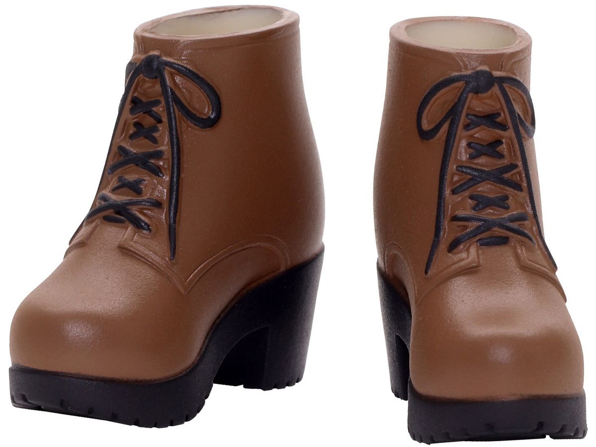 Soft Vinyl Short Boots Brown x Black