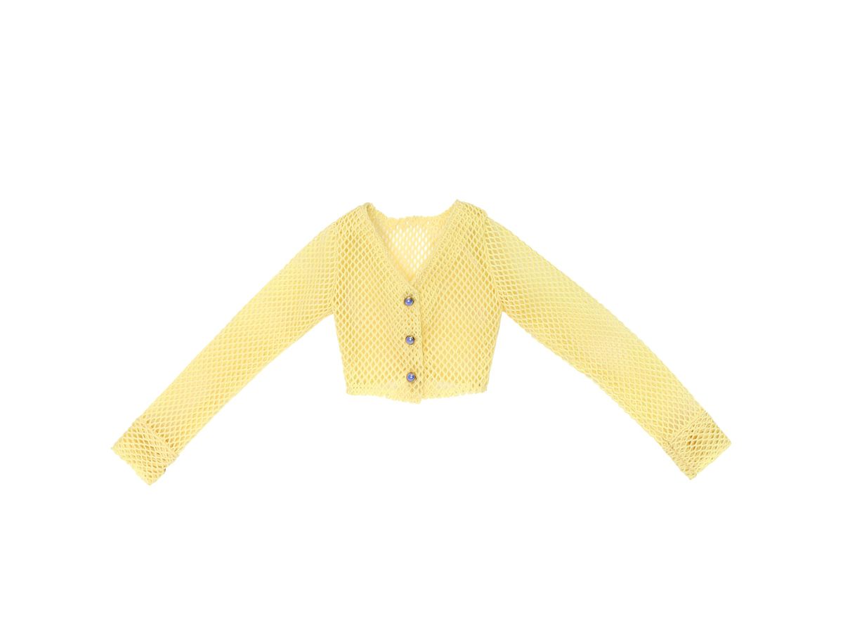 AZO2 The luxual Net Cardigan Yellow