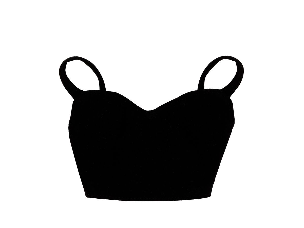 AZO2 The luxual Belly Button Half Camisole Black