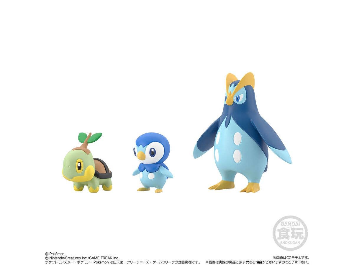 Pokemon Scale World Sinnoh Region 19 Turtwig & Piplup & Prinpulp