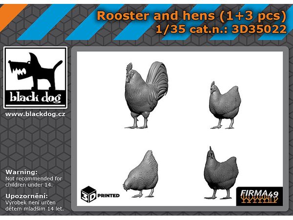 Rooster and hens (1+3 pcs)