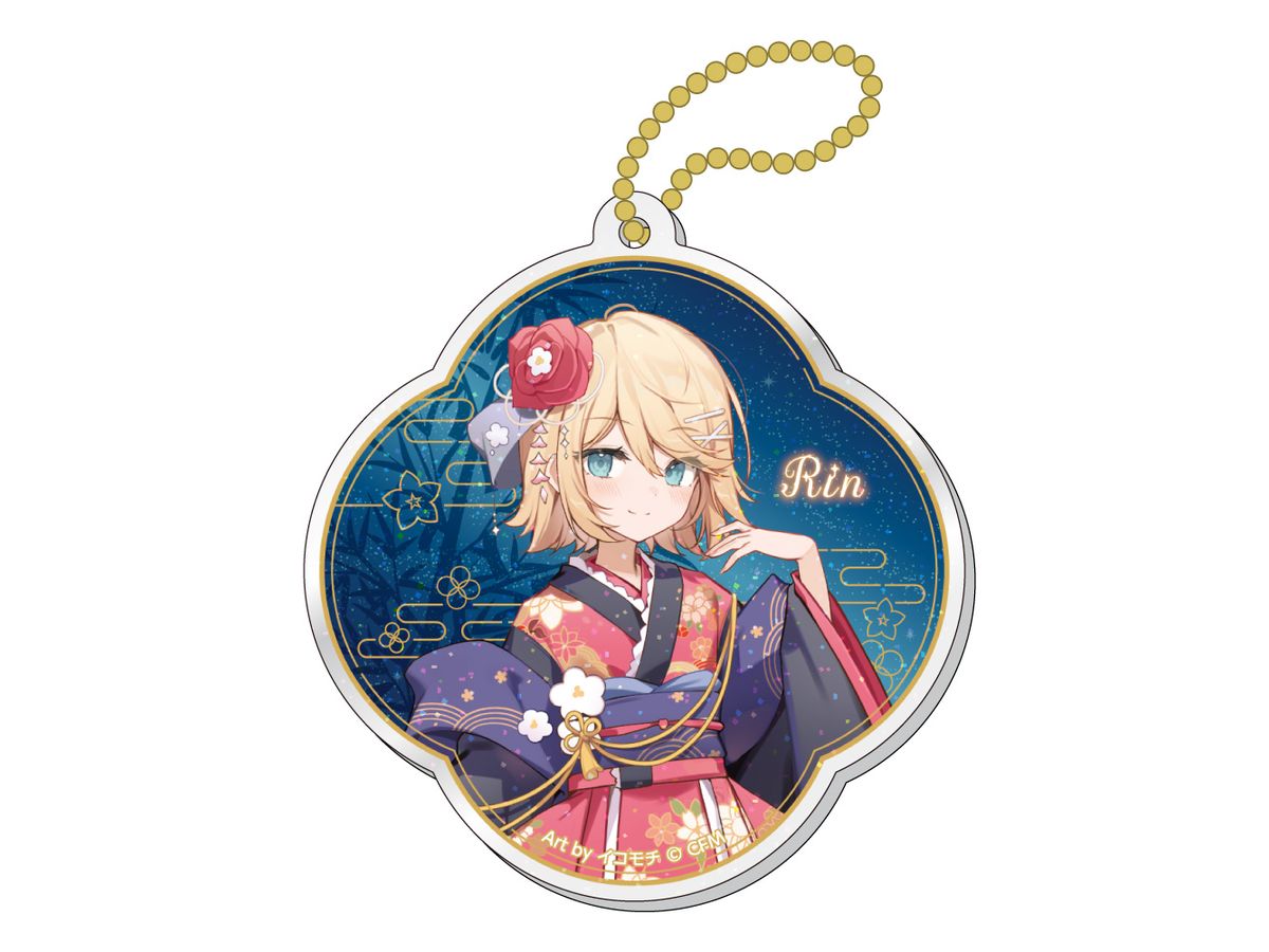 Hatsune Miku Akihabara Festival 2024: Acrylic Key Chain With Glitter Tanabata Ver. / Kagamine Rin