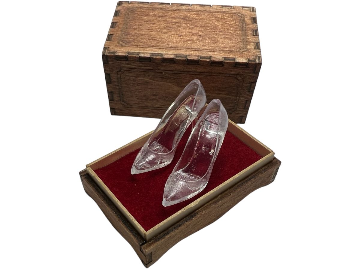 Cinderella Glass Slipper and Wooden Box