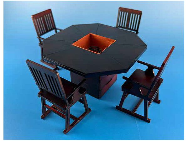 Octagonal Table & Chairs with Hearth