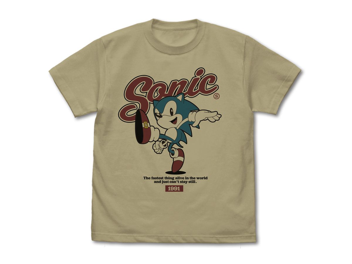 Sonic The Hedgehog: Classic Sonic Vintage T-Shirt / Sand Khaki-XL