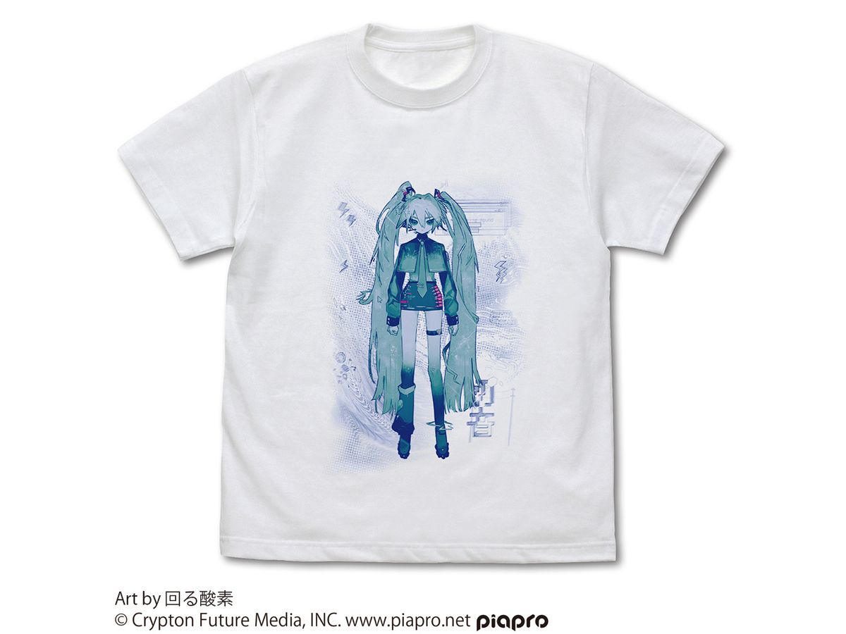 Hatsune Miku T-Shirt Rotating Oxygen Ver. / White-XL