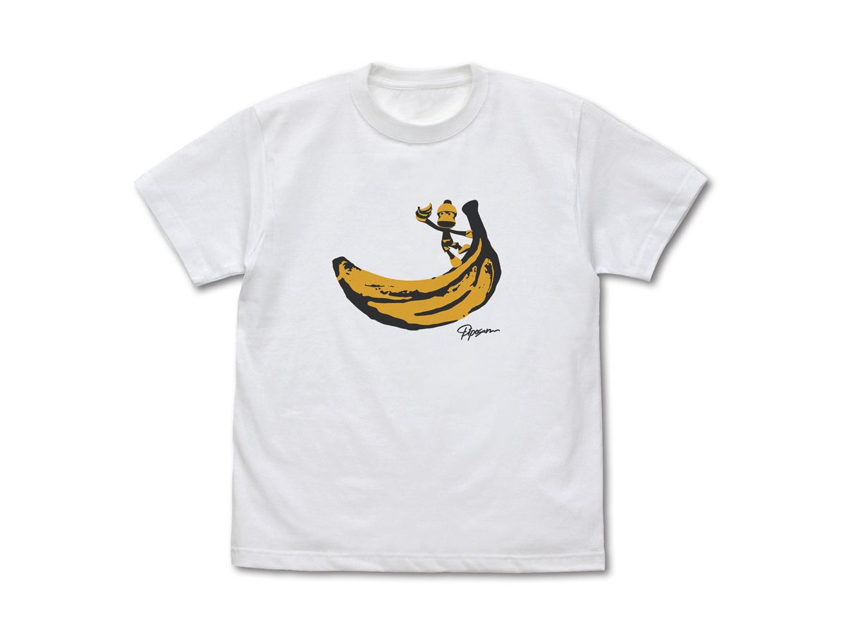 Sarugetchu: Piposaru Banana T-Shirt / White-L