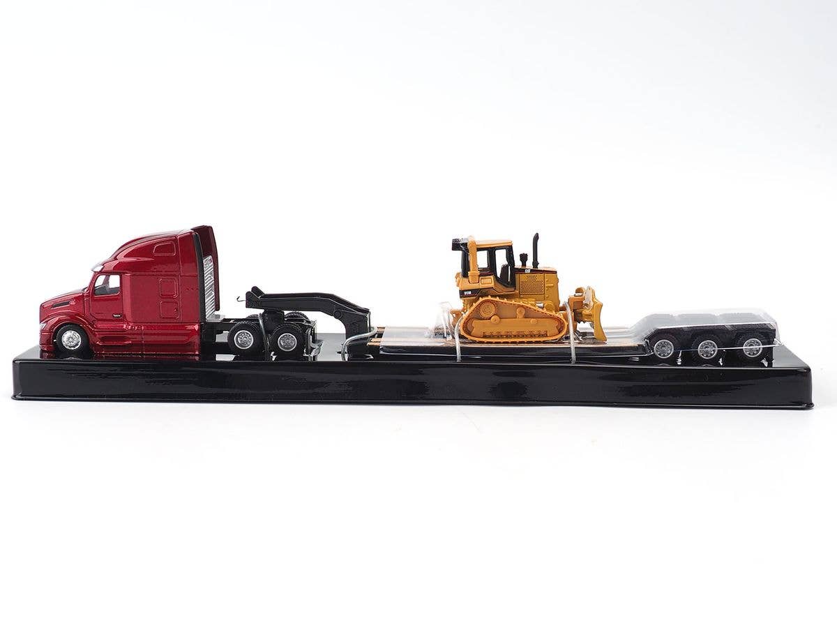 Peterbilt 579 Ultraloft Tractor w/Lowboy Trailer & CAT D5M Bulldozer Attached Complete Product