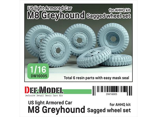 WW2 US M8 Greyhound Sagged wheel set (for AHHQ kit)