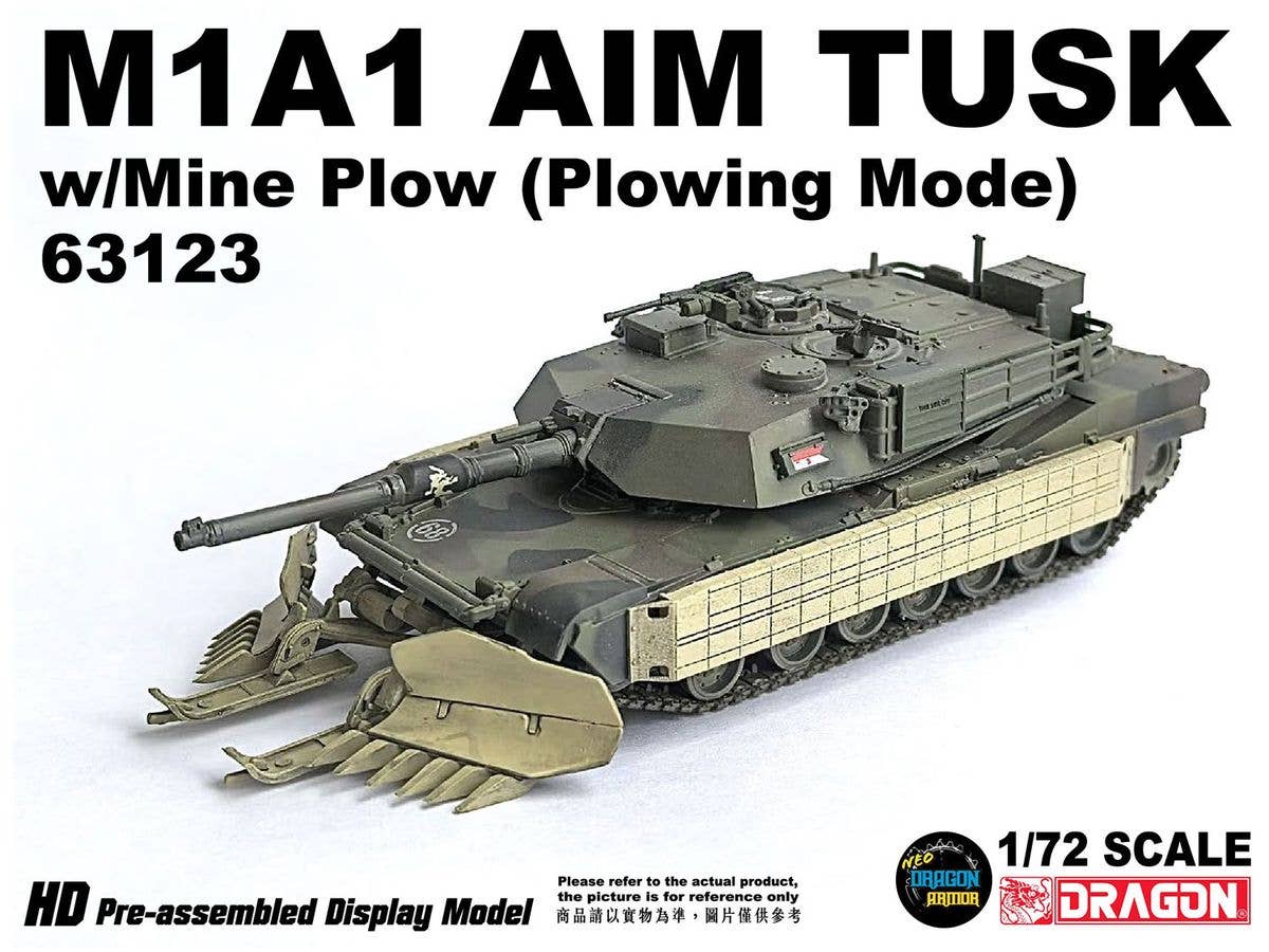 American M1A1 Abrams AIM TUSK Mine Plow (operational mode) camouflage painted finished product