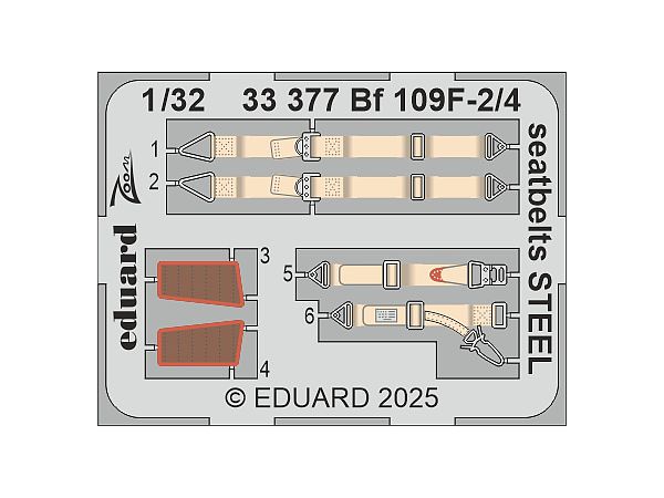 Bf109F-2/4 seatbelts STEEL