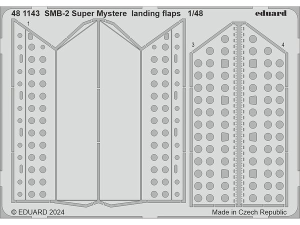 SMB-2 Super Mystere landing flaps Photo etched (for Special Hobby)