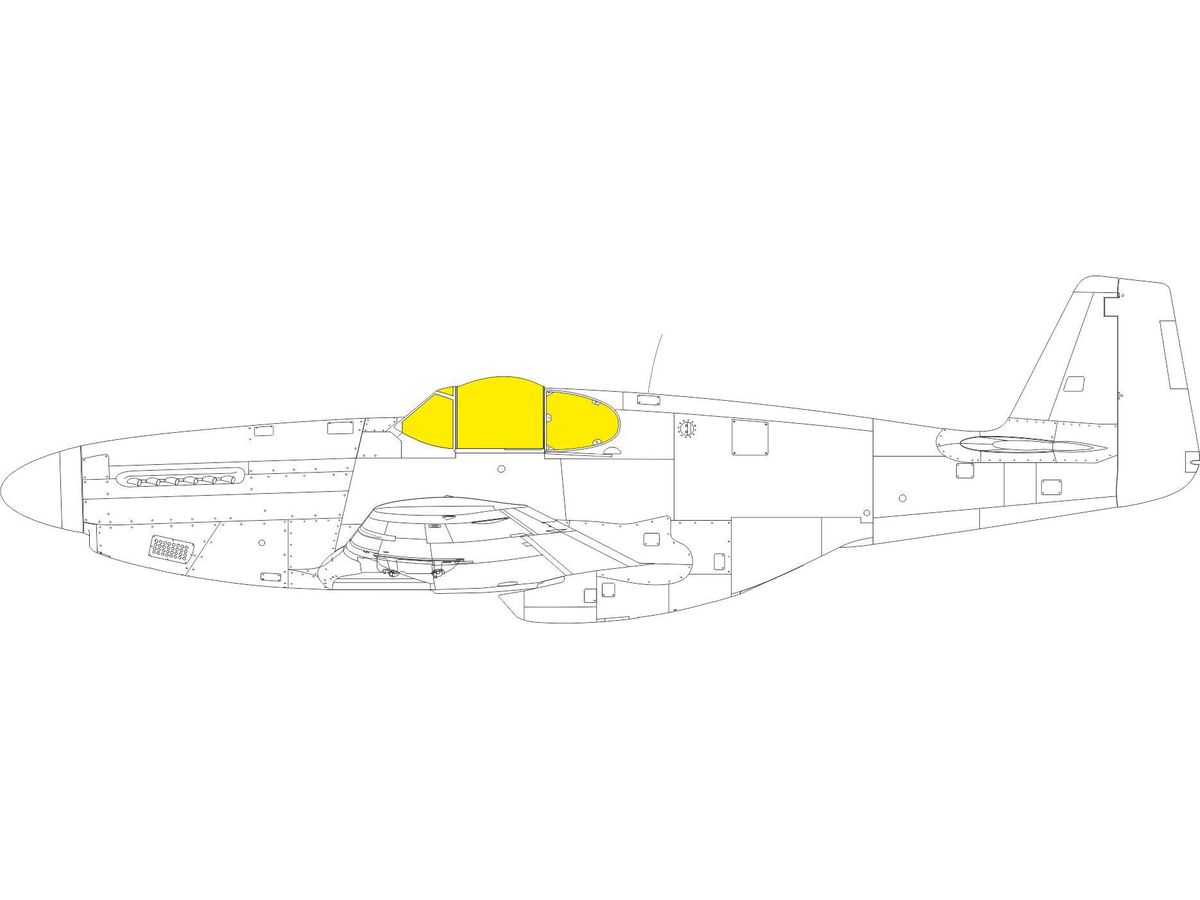 P-51B/C Malcolm Hood canopy TFace MASK (for EDUARD)