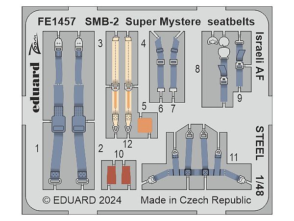 SMB-2 Super Mystere seatbelts Israeli AF STEEL Zoom (for Special Hobby)