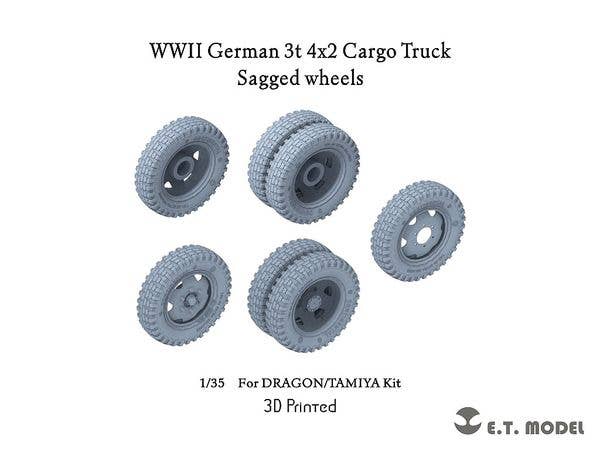 WWII German 3t 4x2 cargo truck with self-weight deformation tire set (for Dragon/Tamiya)