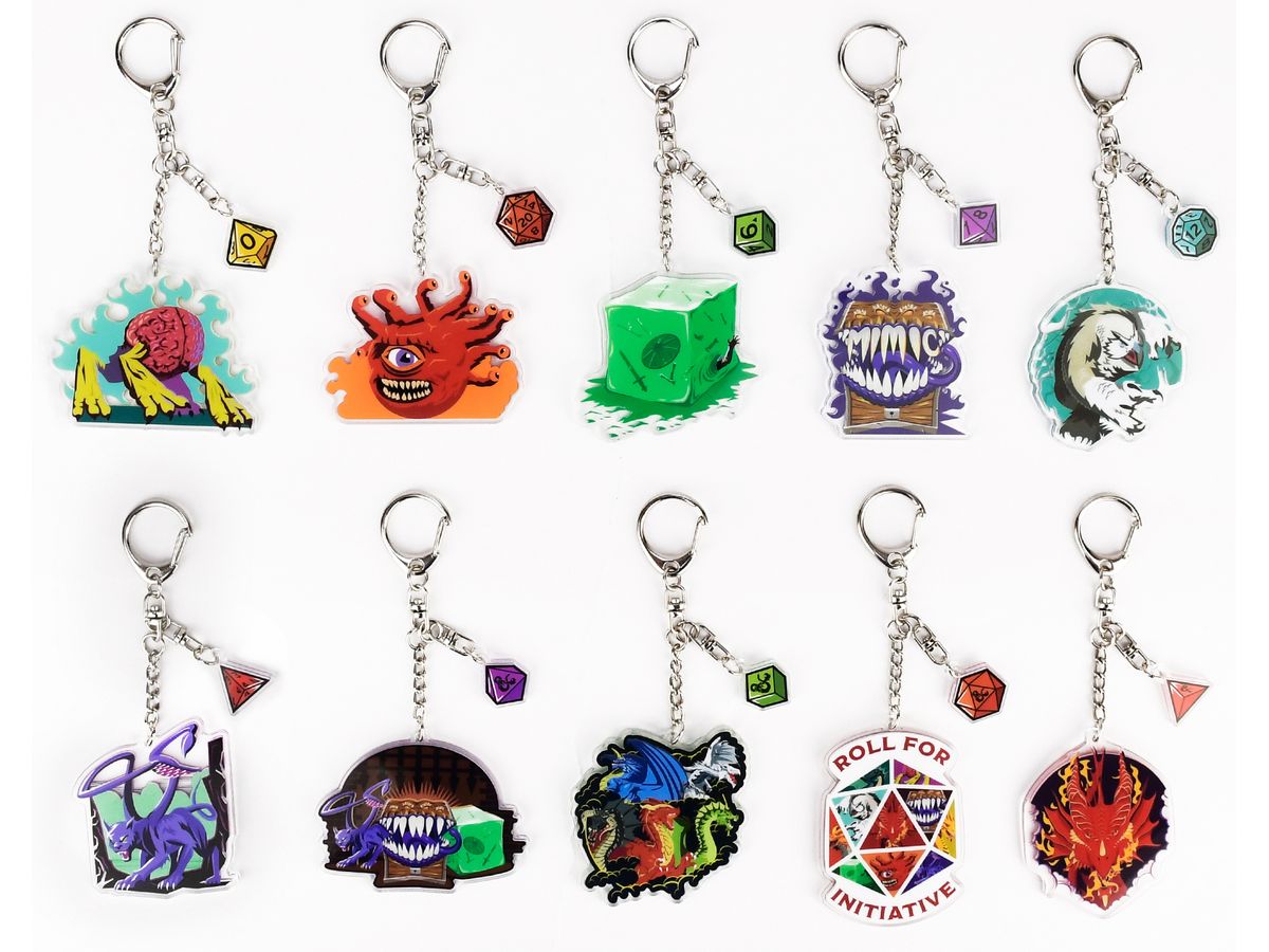 Dungeons and Dragons FP007DND2023 Trading Acrylic Keychain: 1Box (10pcs)