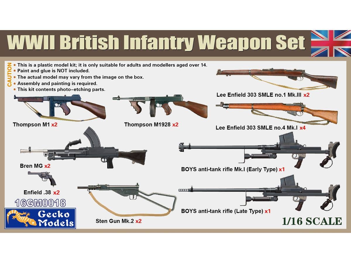 WWII British Infantry Weapon & Accessories Set