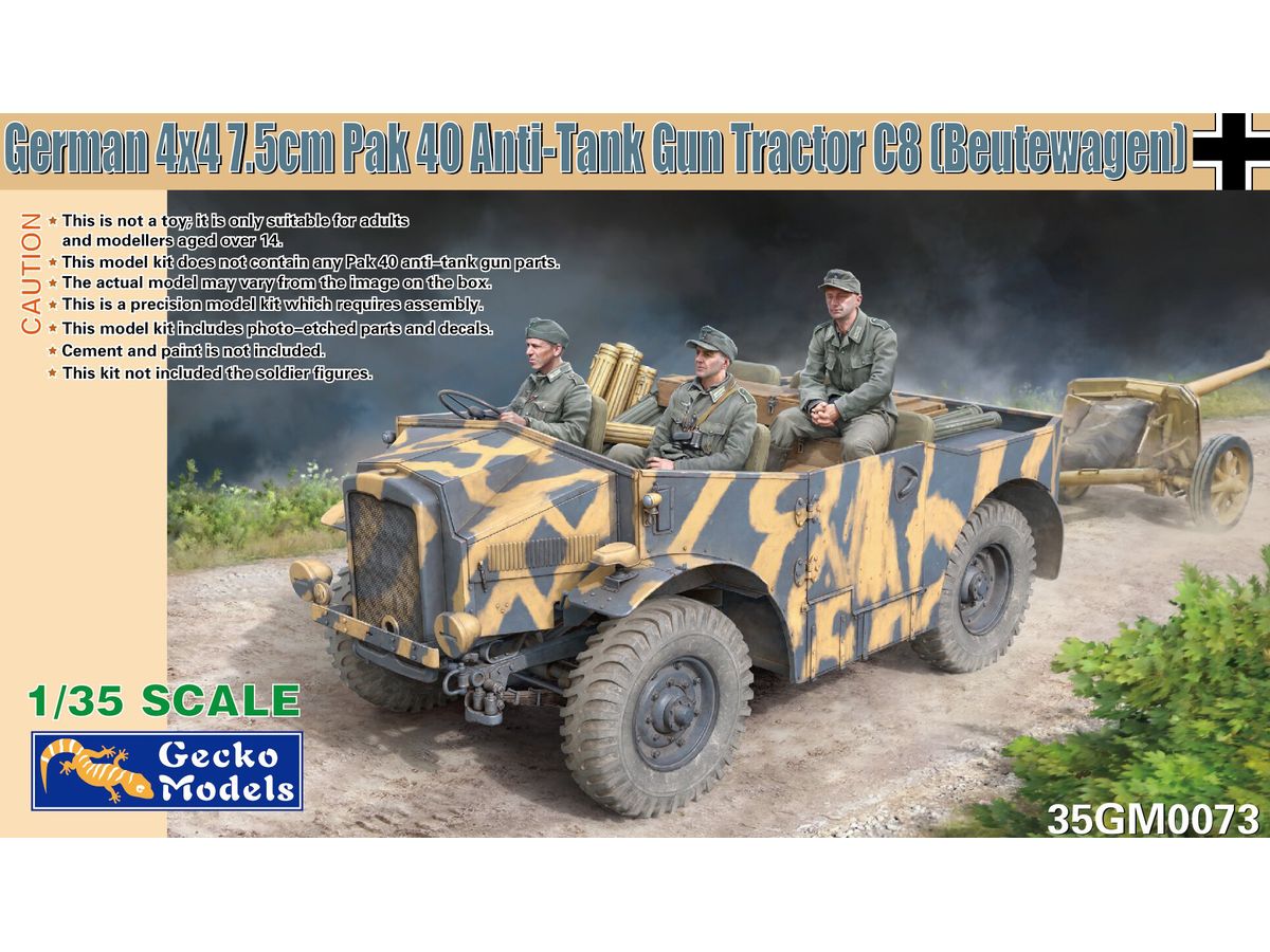 German 4x4 7.5cm Pak 40 Anti-Tank Gun Tractor C8 (Beutewagen)