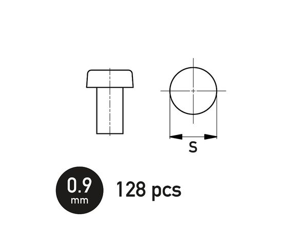 Flat Rivet 0.9 mm 128pcs