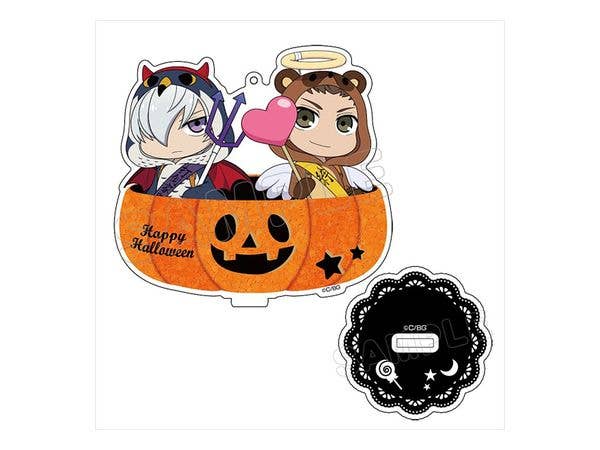 Gakuen Basara: Animarukko Pair Acrylic Keychain with Pedestal: Ieyasu & Mitsunari Halloween Ver.