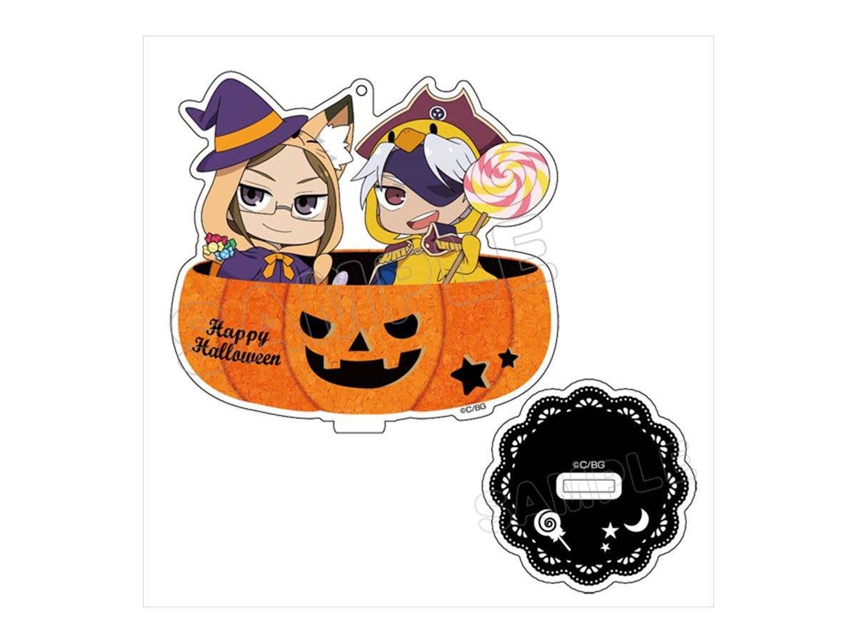 Gakuen Basara: Animarukko Pair Acrylic Keychain with Pedestal: Motochika & Motonari Halloween Ver.
