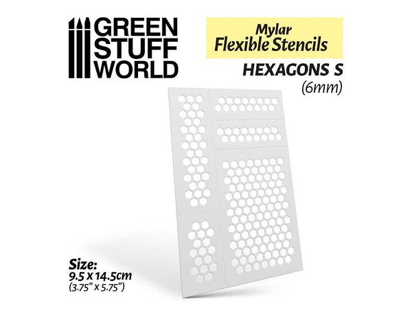 Flexible Stencil Sheet Hexagon S Size (6mm)