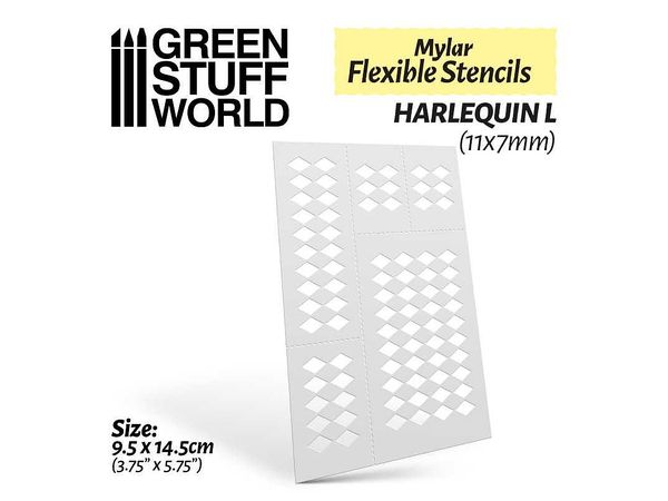 Flexible Stencil Sheet Harlequin Pattern L Size (11mm x 7mm)