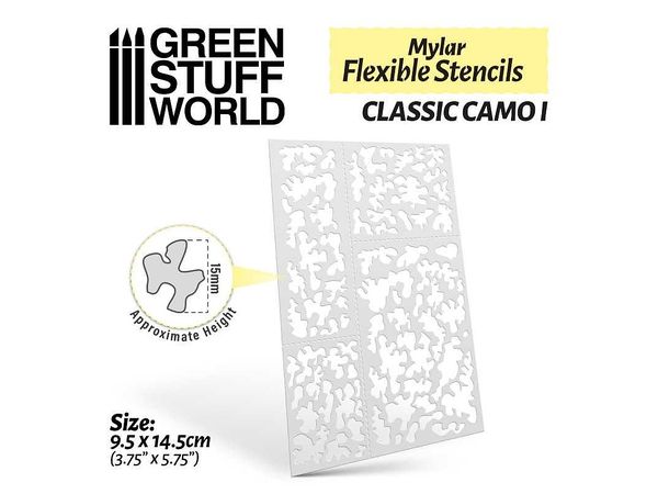 Flexible Stencil Sheet Classic Camo 1 (Approx. 15mm Large)