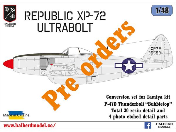 Republic XP-72 Ultrabolt conversion set for Tamiya