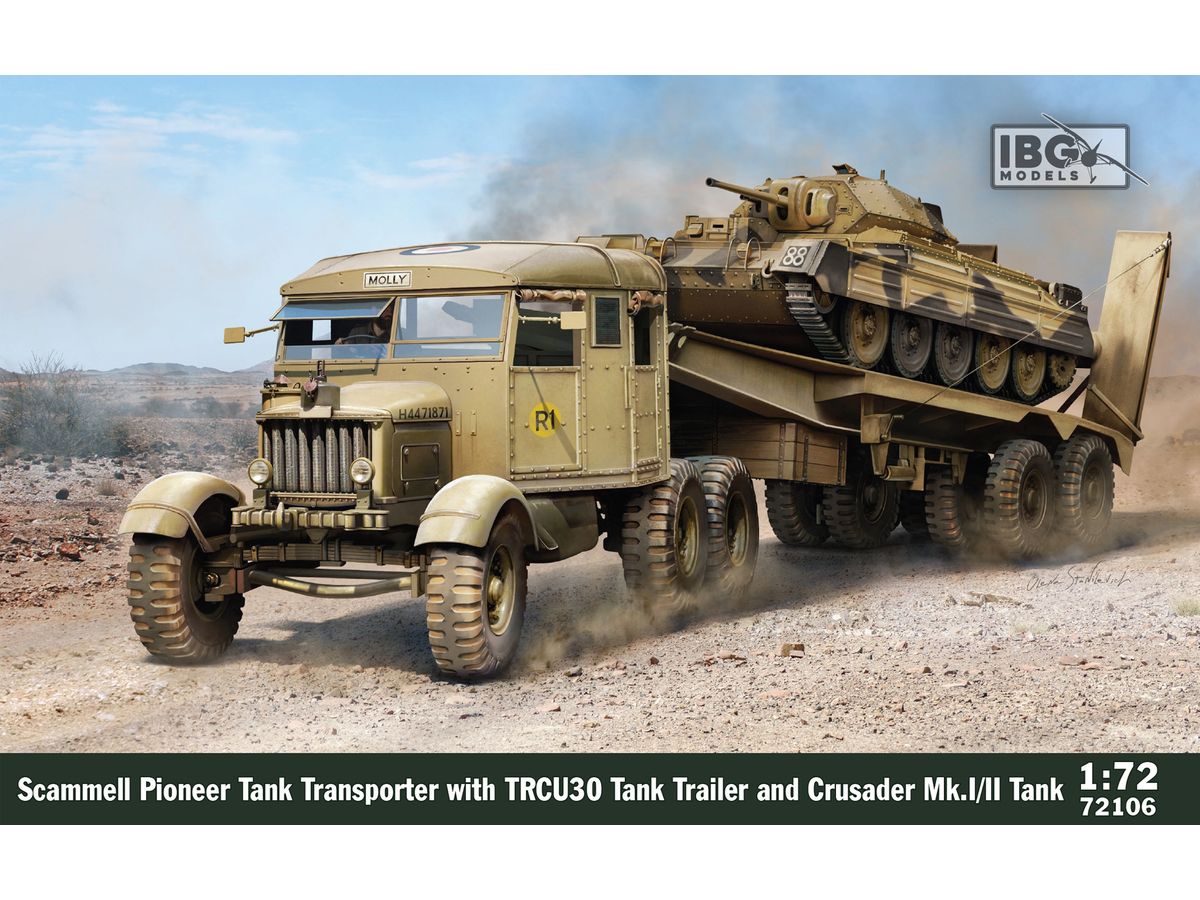 Scammell Pioneer Tank Transporter with TRCU30 Tank Trailer and Crusader Mk.I/II Tank