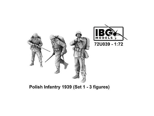 Polish Army Infantry 1939 Set 1 Attacking 3 Figures 3D Print (72U039)