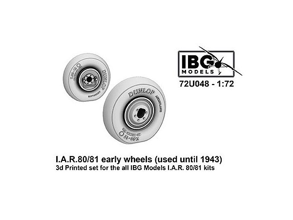 I.A.R.80/81 Early Wheels (Used Until 1943) 3D Printed Set for All lBG Models I.A.R. 80/81 Kits