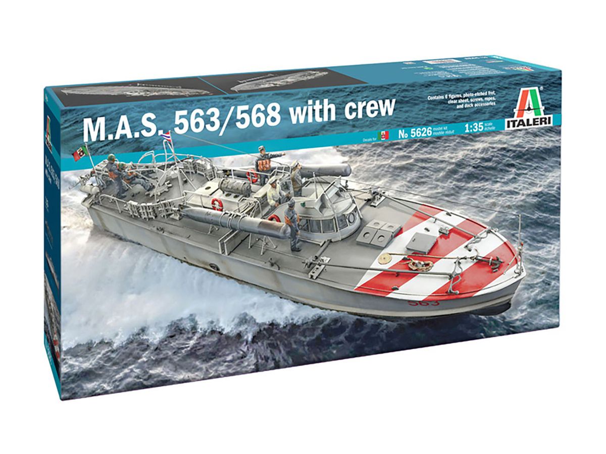 WW.II Italian Army Torpedo Boat M.A.S. 563/568, 6 Crew Figures Included