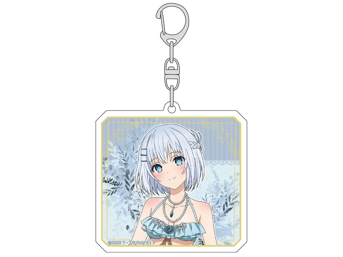 Date A Live V: Original Illustration Acrylic Key Chain (Tobiichi Origami / Swimsuit Dress)