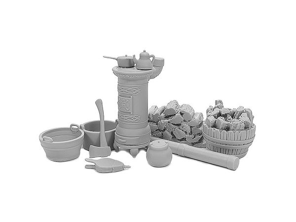 Diorama Accessories Wood stove and accessories