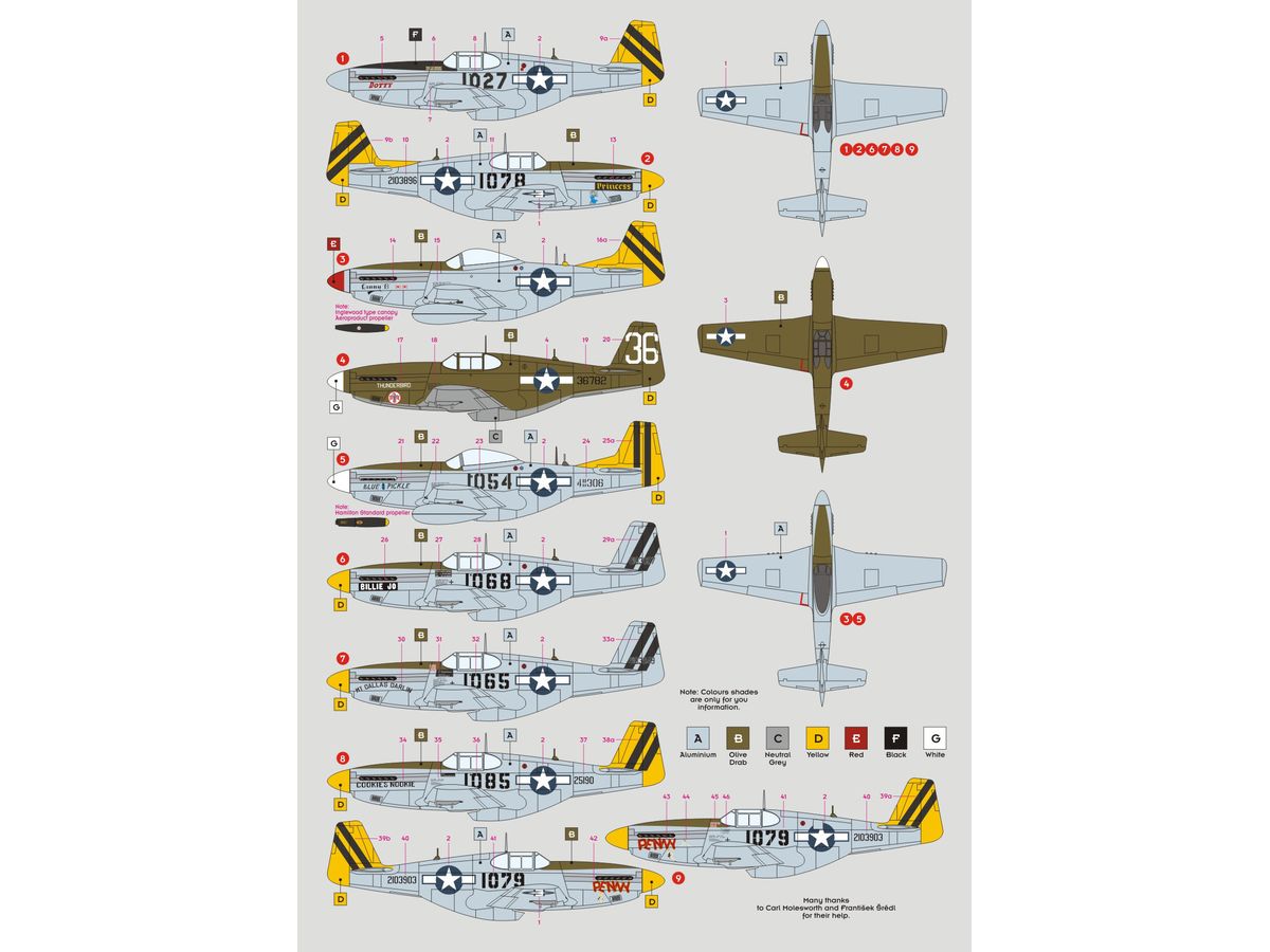 311th FG Mustangs P-51C/K over China