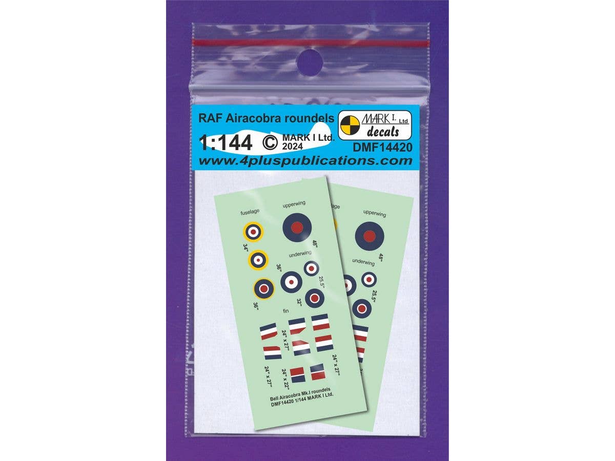 RAF Airacobra Mk.I roundels & fin flashes, 2 sets