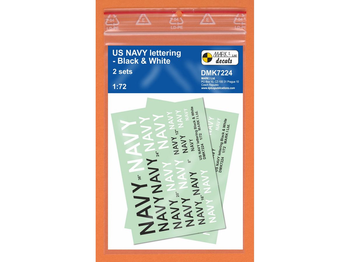 US Navy lettering - Black & White, 2 sets