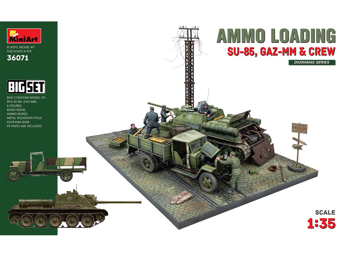 Ammo Loading. SU-85, GAZ-MM & Crew. Big Set
