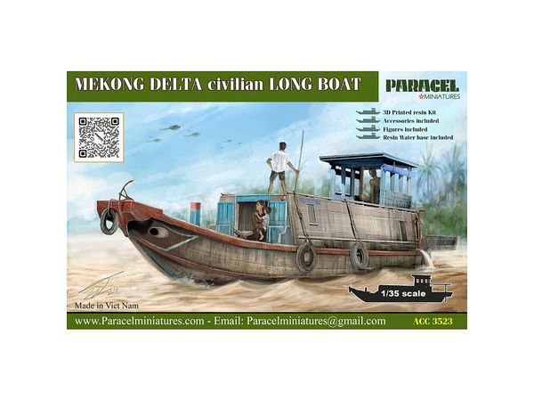 Mekong Delta Civilian Long Boat