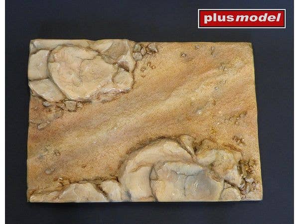 Model base with detailed rocks. Excellent base for diorama. Made of lightweight resin.