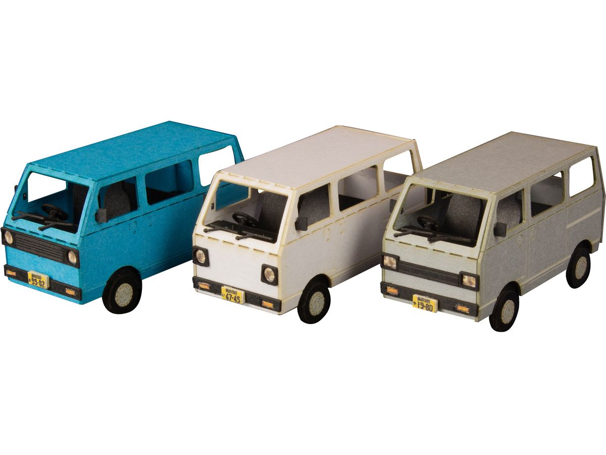 Paper kit Town Corner Accessory Series kei van (white/blue/silver)