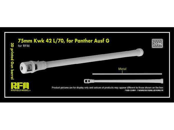 3D Printed Gun Barrel 75mm Kwk 42 L/70 for Panther Ausf G (for RFM)